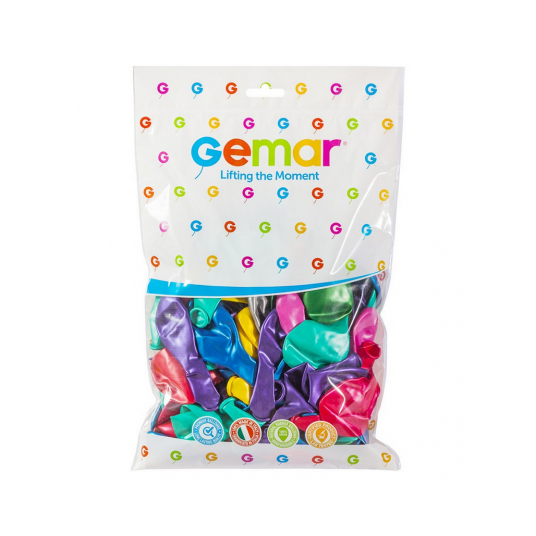 Balony metaliczne Gemar 26cm MIX KOLORÓW 100szt -zdjęcie numer 2