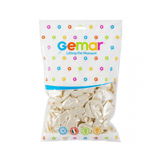Balony metaliczne Gemar 26cm PERŁOWE 100szt -zdjęcie numer 2