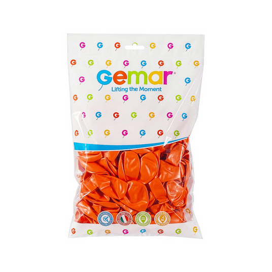 Balony metaliczne Gemar 26cm POMARAŃCZOWY 100szt -zdjęcie numer 2