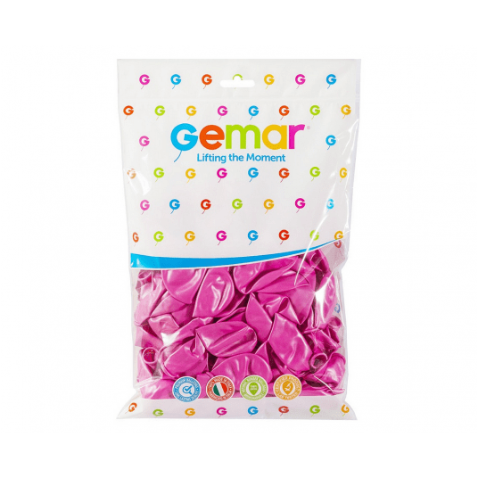 Balony metaliczne Gemar 26cm RÓŻOWY 100szt -zdjęcie numer 2