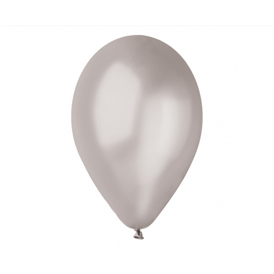 Balony metaliczne Gemar 26cm SREBRNY 100szt -zdjęcie numer 1