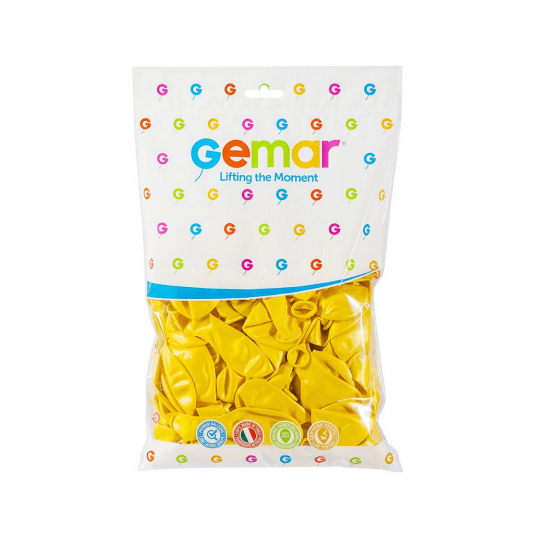 Balony metaliczne Gemar 26cm ŻÓŁTY 100szt -zdjęcie numer 2