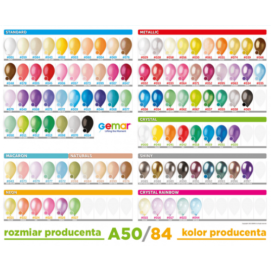 Balony pastelowe Gemar 26cm PASTEL BIAŁE 100szt -zdjęcie numer 4