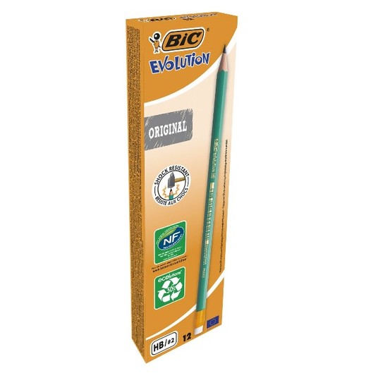 BIC ołówek evolution HB z gumką 1szt /12 -zdjęcie numer 1