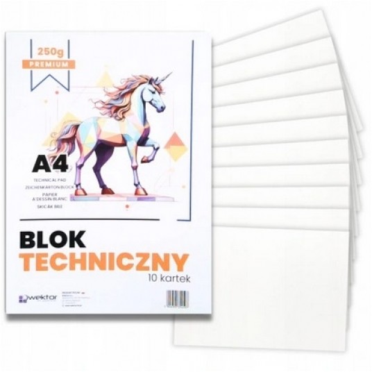 Blok techniczny PREMIUM A4 Biały 250g Wektor -zdjęcie numer 1