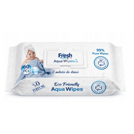 Chusteczki nawilżane Fresh Baby Aqua klip 60szt -zdjęcie numer 1
