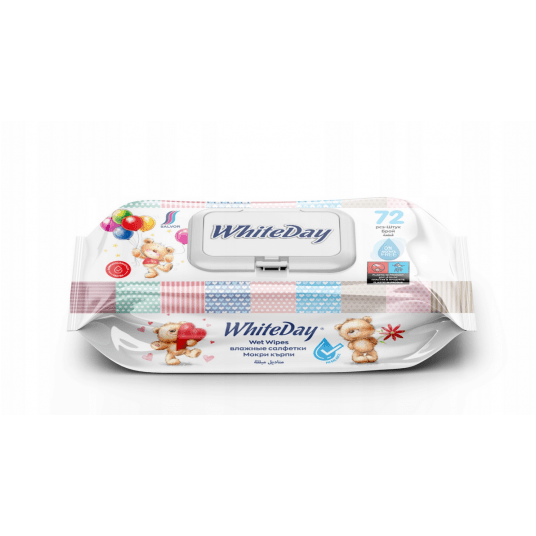 Chusteczki nawilżane Whiteday 72szt z klipem /24 -zdjęcie numer 1