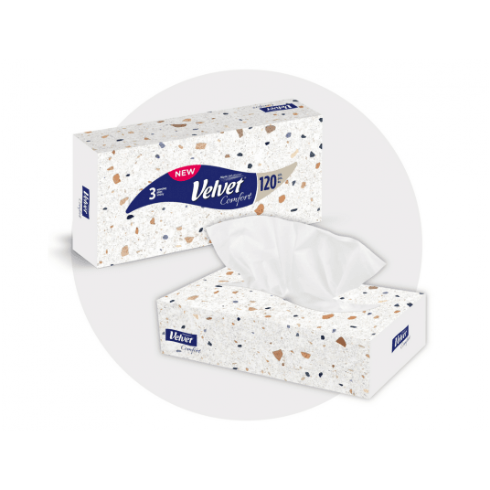 Chusteczki pudełko 3W 120szt VELVET COMFORT /32 -zdjęcie numer 5