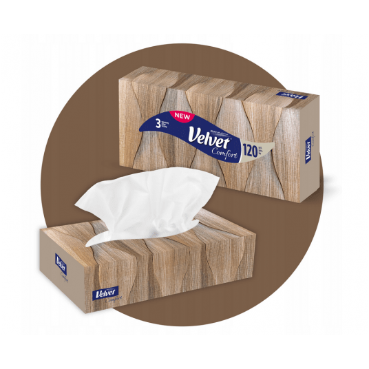 Chusteczki pudełko 3W 120szt VELVET COMFORT /32 -zdjęcie numer 7