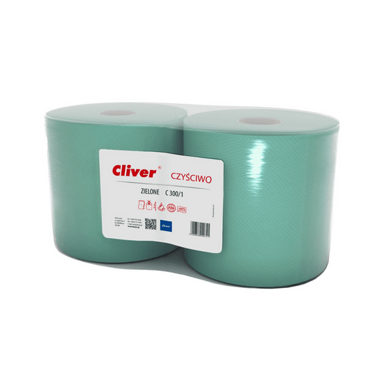 Czyściwo CLIVER C300/1 1W 300m ZIELONE 2rol -zdjęcie numer 1