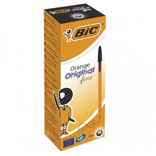 Długopis BIC ORANGE CZARNY z nasadką /20 -zdjęcie numer 1