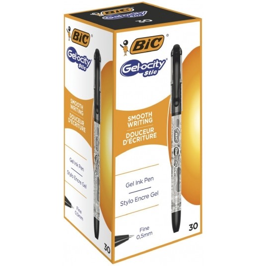 Długopis żelowy Bic GEL OCITY czarny 0,5mm -zdjęcie numer 1