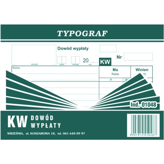 Dowód wypłaty KW A6 1szt /5 -zdjęcie numer 1