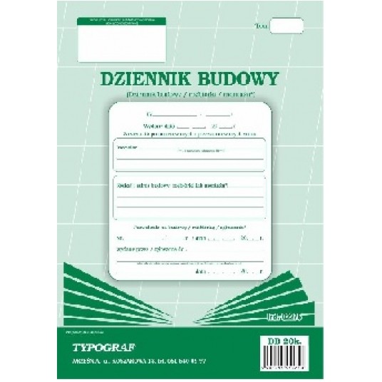 Dziennik budowy 20 kartek A4 1szt /5 -zdjęcie numer 1