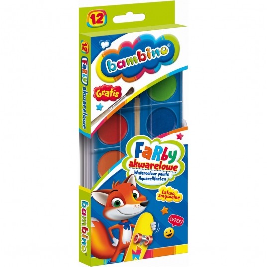 Farby akwarelowe Bambino 12 kolor -zdjęcie numer 1