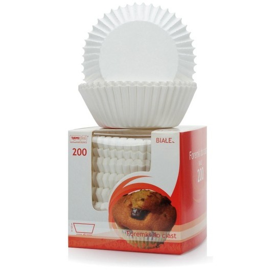 Foremki do pieczenia fi 4,5cm BIAŁE 200szt -zdjęcie numer 2