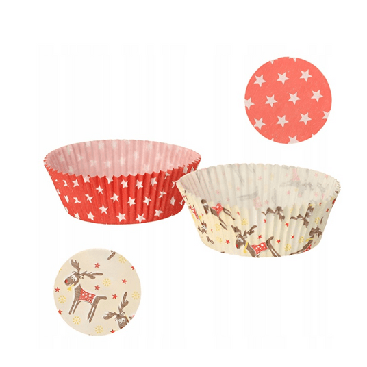 Foremki do pieczenia fi 5cm RENIFERY 60szt -zdjęcie numer 1