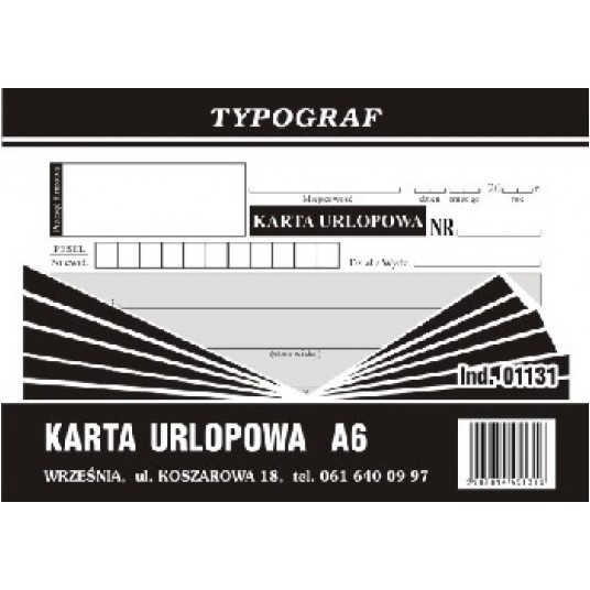 Karta urlopowa A6 1szt /5 -zdjęcie numer 1