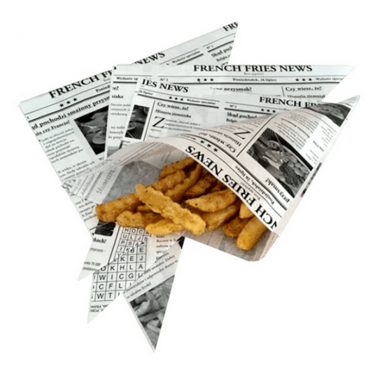 Koperta rożek frytki 125g GAZET 18x18cm 200szt /25 -zdjęcie numer 1