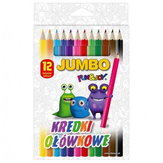 Kredki ołówkowe jumbo Fun&Joy 12szt -zdjęcie numer 1