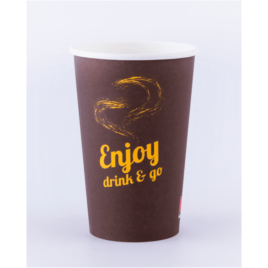 Kubek papierowy 400ml nadr ENJOY BRĄZ 50szt /10 -zdjęcie numer 1