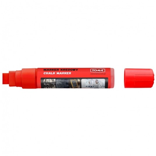 Marker kredowy TOMA 15x8mm Czerwony ścięty TO290 -zdjęcie numer 1