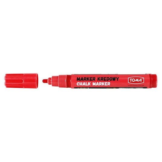 Marker kredowy TOMA 4,45mm CZERWONY okrągły TO292 -zdjęcie numer 1