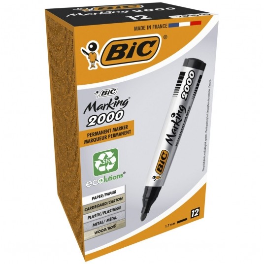 Marker permanentny Bic Marking 2000 czarny 1,5 okr -zdjęcie numer 1