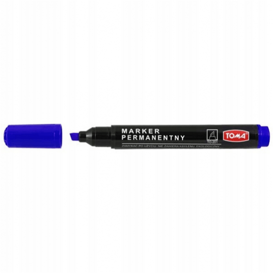 Marker permanentny TOMA NIEBIESKI ścięty TO-201 -zdjęcie numer 1