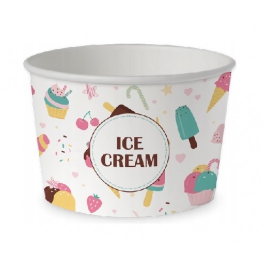 Miseczka papierowa lody 130ml ICE CREAM 50szt -zdjęcie numer 1