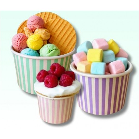 Miseczka papierowa lody 140ml PASKI 50szt /20 -zdjęcie numer 2