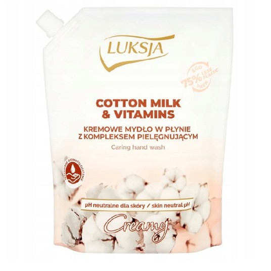 Mydło w płynie LUKSJA 900ML ZAPAS BAWEŁNA /6 -zdjęcie numer 1