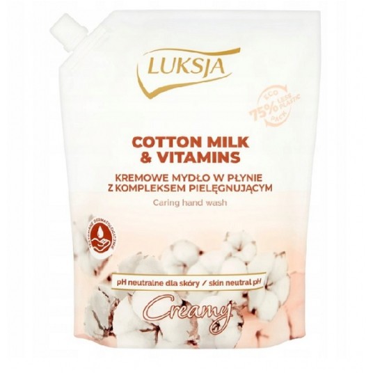 Mydło w płynie LUKSJA 900ML ZAPAS BAWEŁNA /6 -zdjęcie numer 1