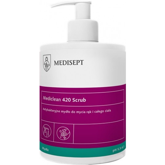 Mydło w płynie MEDICLEAN 420 SCRUB 500ML antyba/12 -zdjęcie numer 1