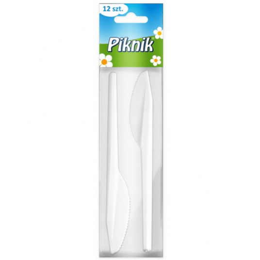 Nóż PS biały PIKNIK 12szt -zdjęcie numer 1