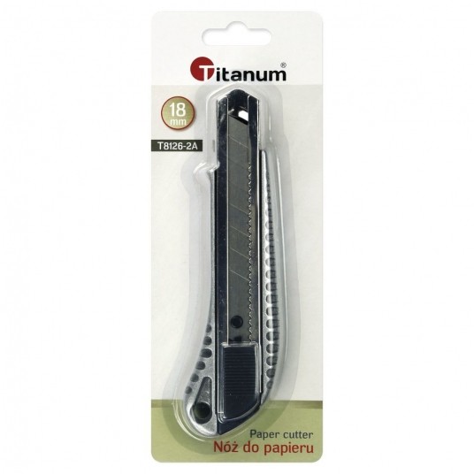 Nóż wysuwany 18mm Titanum Srebrny (T8126-2A) -zdjęcie numer 1