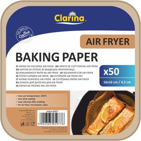 Papier do pieczenia AIR FRYER kwadrat 16cm 50 /48 -zdjęcie numer 1