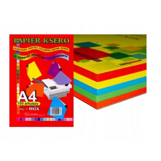 Papier ksero Protos A4 80G MIX intens.kolor 100szt -zdjęcie numer 1