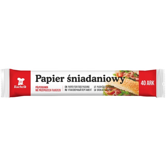Papier śniadaniowy arkusze KUCHCIK 40szt folia /25 -zdjęcie numer 1