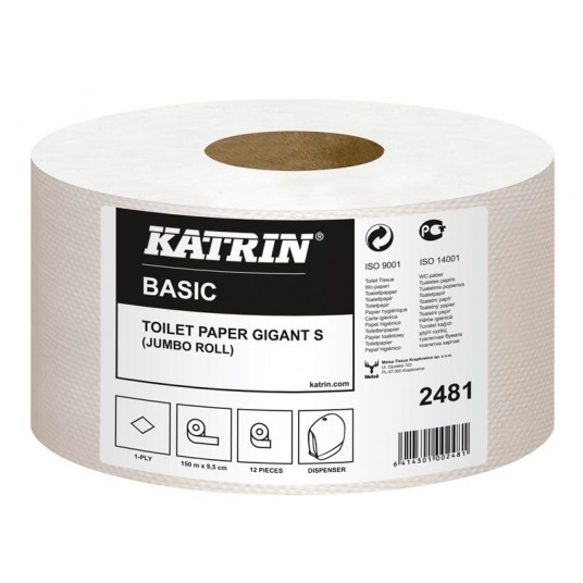 Papier toalet jumbo 1W 150m KATRIN S SZARY 12szt -zdjęcie numer 1