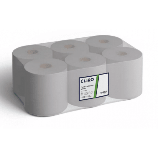 Papier toalet jumbo 1W fi27 CLIRO SZARY 6rol 51275 -zdjęcie numer 1