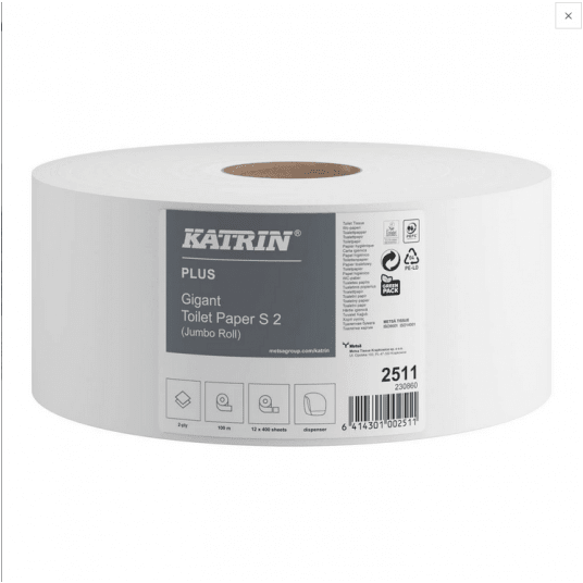 Papier toalet jumbo 2W 100m KATRIN+ GIGANT 12rol -zdjęcie numer 2