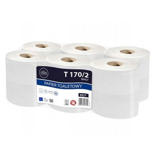 Papier toalet jumbo 2W 170m ELLIS BIAŁY 12rol -zdjęcie numer 1