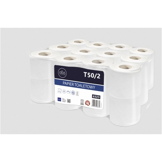 Papier toalet jumbo 2W 50m ELLIS BIAŁY 24rol -zdjęcie numer 2