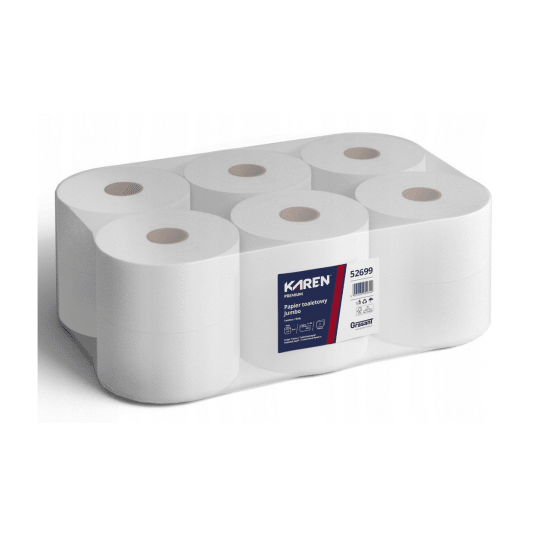 Papier toalet jumbo 2W 90m fi180 KAREN PREM 12rol -zdjęcie numer 1