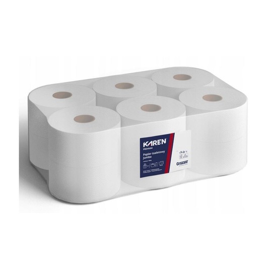 Papier toalet jumbo 3W 100m fi185 KAREN PREM 12rol -zdjęcie numer 1