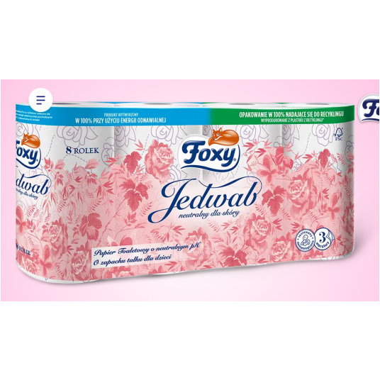 Papier toaletowy 3W FOXY JEDWAB 8rol /7 -zdjęcie numer 1