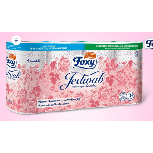 Papier toaletowy 3W FOXY JEDWAB 8rol /7 -zdjęcie numer 1