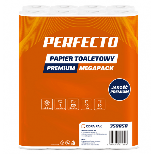 Papier toaletowy 3W PERFECTO MEGA 40rol /3 -zdjęcie numer 1