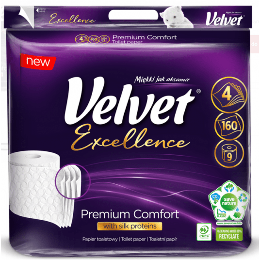 Papier toaletowy 4W VELVET EXCELLENCE 9rol /5 -zdjęcie numer 1